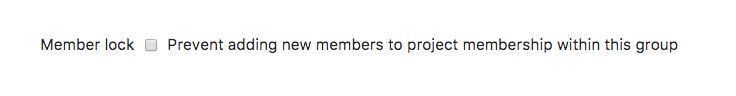 Checkbox for membership lock