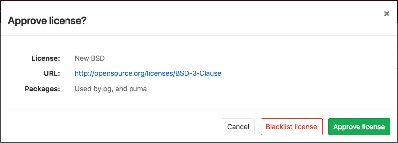 License approval decision
